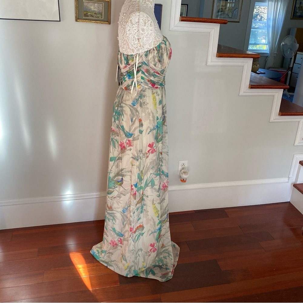 TED BAKER Chiffon Strapless or Strap Full Length Dress NWT Sz 3 Sz 8 US - Picture 8 of 9